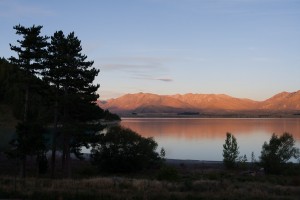 Lake Tekapo bei Sonnenuntergang